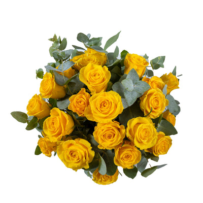 GV-Sunshine Delight | Yellow Roses| Glass Vase