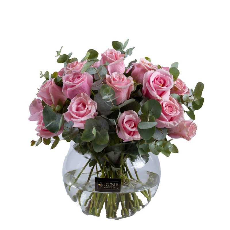 GV-Pink Expression | Pink Roses |Glass Vase
